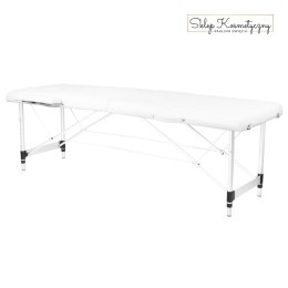 Stół składany do masażu aluminiowy komfort Activ Fizjo 2 segmentowe white