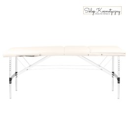 Stół składany do masażu aluminiowy komfort Activ Fizjo 3 segmentowy cream