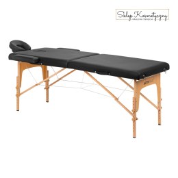 Stół składany do masażu drewniany Komfort Activ Fizjo Lux 2 segmentowy 190x70 czarny