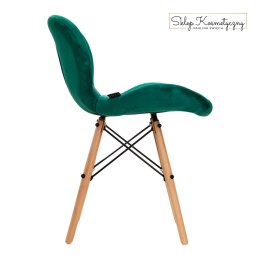 4Rico Krzesło skandynawskie QS-186 aksamit zielone